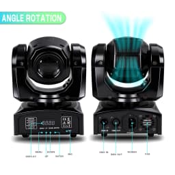 60W LED Moving Head Light with Hook, RGBW Color Mixing, 8 Modes and 8 Colors, DMX512 and Voice Control, Suitable for DJ, Disco, Club, Wedding, KTV, Bar, Stage Party Lighting - Compact Spotlight Suitable for Dance Floors, mini Pattern Projectors, Club Stag