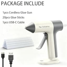 Wireless Hot Glue Gun Quick Preheating Mini Hot Glue Gun With Built-In 2000 mAh Battery 20 Premium Glue Sticks (7 X 140 mm) Mini Hot Glue Gun For Crafts DIY