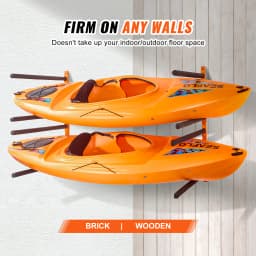 VEVOR Wall Kayak Storage Rack 4-Capacity for Kayak Canoe Hooks with Adjustable Padded Arms and 400 LBS Kayak Hanger for Garage