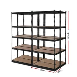 Heavy Duty Garage Shelving 4x1.5M Warehouse Rack Pallet Storage Shelf Black Metal Storage Unit