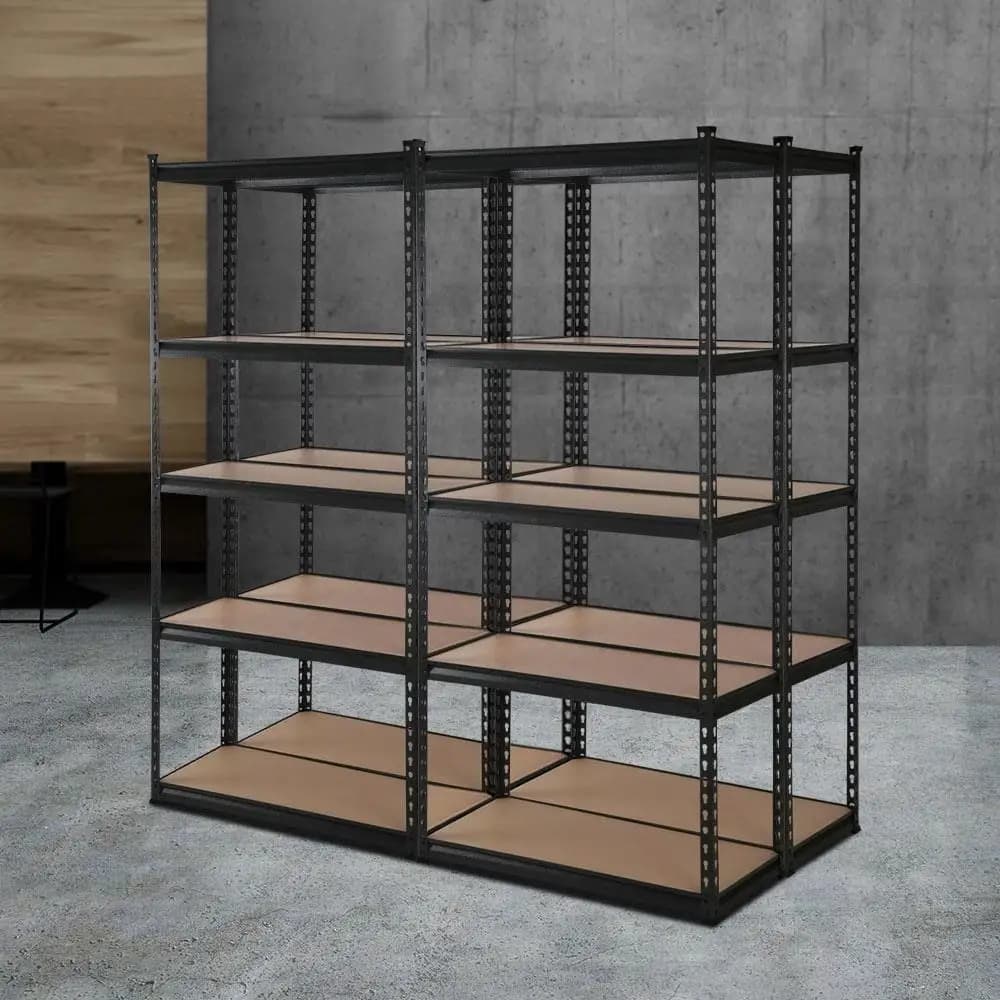 Heavy Duty Garage Shelving 4x1.5M Warehouse Rack Pallet Storage Shelf Black Metal Storage Unit