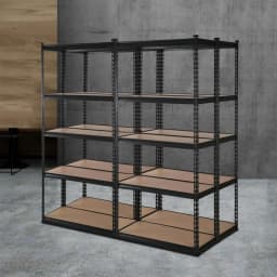 Heavy Duty Garage Shelving 4x1.5M Warehouse Rack Pallet Storage Shelf Black Metal Storage Unit