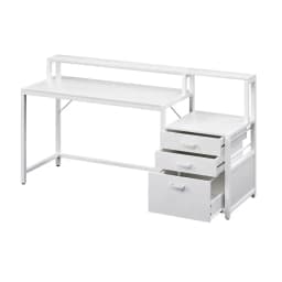 Modern White Computer Desk with Drawers and Open Shelf 160CM Home Office Study Table