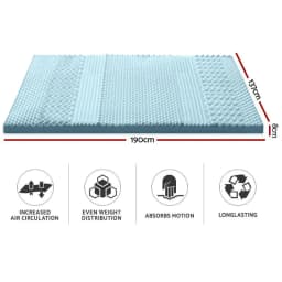 7 Zone Memory Foam Mattress Topper 8cm Double Bed Pressure Relief Soft Comfortable Bed Mattress Pad for Home Sleep Support