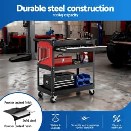 Heavy Duty Tool Trolley Cart with Drawer Rolling Workshop Garage Storage Cabinet Mobile Organizer