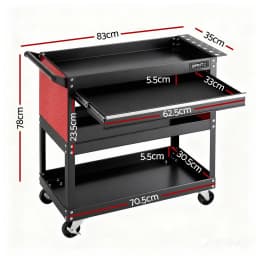 Heavy Duty Tool Trolley Cart with Drawer Rolling Workshop Garage Storage Cabinet Mobile Organizer