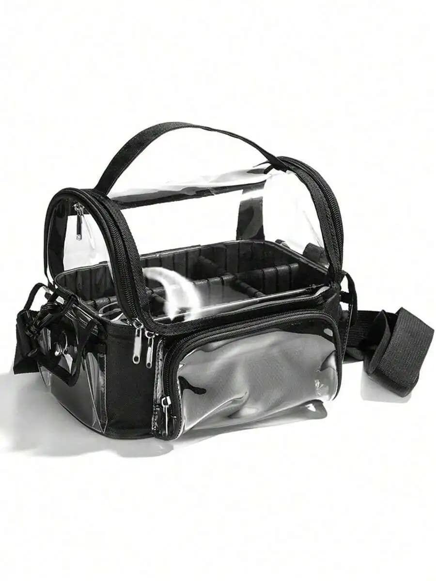 Large Capacity Transparent Makeup Bag, Clear Cosmetic Pouch With Handles, Travel Toiletry Organizer Case For Skincare Nail