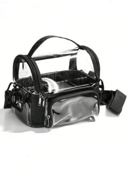 Large Capacity Transparent Makeup Bag, Clear Cosmetic Pouch With Handles, Travel Toiletry Organizer Case For Skincare Nail