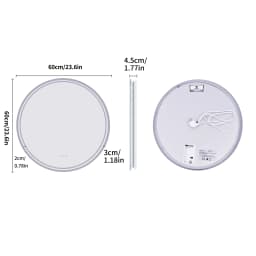 60/80cm Round LED Bathroom Mirror Wall Mounted Lighted Vanity Mirror 3 Colors Brightness Touch Anti-Fog Shatter-Proof