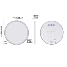 60/80cm Round LED Bathroom Mirror Wall Mounted Lighted Vanity Mirror 3 Colors Brightness Touch Anti-Fog Shatter-Proof