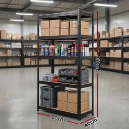 Garage Shelving 1.6X0.8m Warehouse Storage Rack Heavy Duty Black Pallet Racking Shelf Organizer