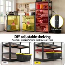 Garage Shelving 1.6X0.8m Warehouse Storage Rack Heavy Duty Black Pallet Racking Shelf Organizer
