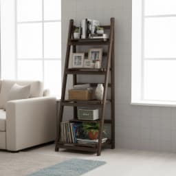4 Tier Foldable Plant Stand Ladder Shelf Carbonized Paulownia Wood Flower Display Rack, No Assembly Vintage Corner Bookshelf Storage Organizer for Living Room Garden Balcony Patio (41x32.5x110cm)