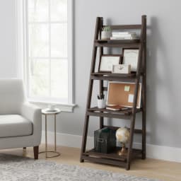 4 Tier Foldable Plant Stand Ladder Shelf Carbonized Paulownia Wood Flower Display Rack, No Assembly Vintage Corner Bookshelf Storage Organizer for Living Room Garden Balcony Patio (41x32.5x110cm)