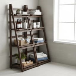4 Tier Foldable Plant Stand Ladder Shelf Carbonized Paulownia Wood Flower Display Rack, No Assembly Vintage Corner Bookshelf Storage Organizer for Living Room Garden Balcony Patio (41x32.5x110cm)