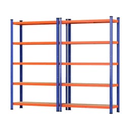 2 x 1.8M Garage Shelving Warehouse Storage Rack Heavy Duty Metal Boltless Adjustable Industrial Organizer Shelves
