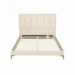 Queen Size Upholstered Platform Bed Frame with Tufted Headboard Strong 300kg Support Modern Bedroom Furniture