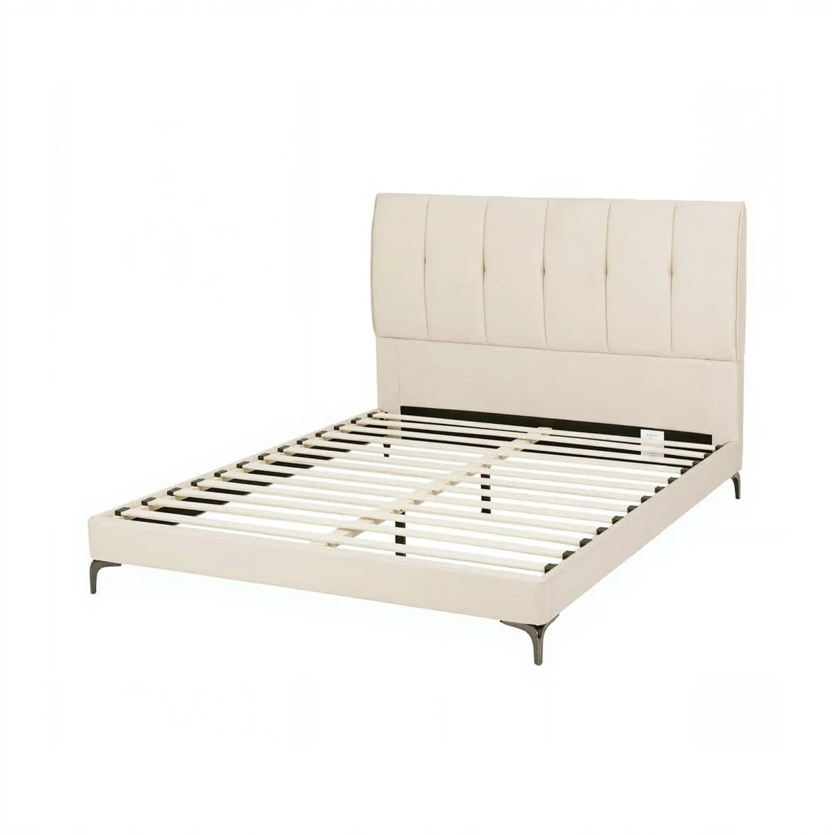 Queen Size Upholstered Platform Bed Frame with Tufted Headboard Strong 300kg Support Modern Bedroom Furniture