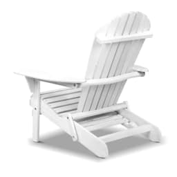 Wooden Folding Beach Chair Outdoor Patio Garden Seating White