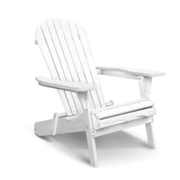Wooden Folding Beach Chair Outdoor Patio Garden Seating White