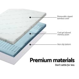 King Size Memory Foam Mattress Topper 7 Zone 8cm Thick Plush Support Bed Cushion Pressure Relief Comfort Pad
