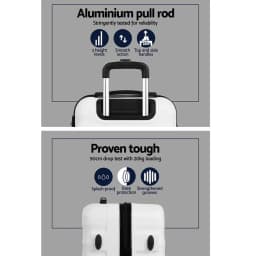 2 Set 20 28 Inch Luggage Set with TSA Lock Spinner Wheels Travel Suitcase Hard Shell Carry On Lightweight Durable White Luggage Case