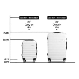 2 Set 20 28 Inch Luggage Set with TSA Lock Spinner Wheels Travel Suitcase Hard Shell Carry On Lightweight Durable White Luggage Case