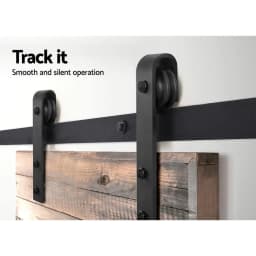 Sliding Barn Door Hardware Track Set 2m Heavy Duty Sturdy Smooth Rolling Interior Door Rail Kit Adjustable Wall Mounted Slider Door Fitting