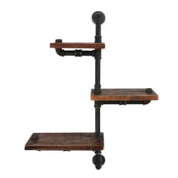Industrial Style Floating Pipe Shelf 3 Tier Wall Mounted DIY Storage Rack
