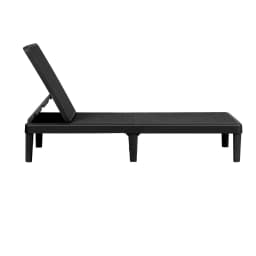 Sun Lounge Adjustable Outdoor Patio Recliner Lightweight Black Folding Chaise Chair