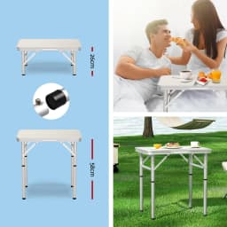 3 Piece Camping Table and Chair Set Outdoor Folding Aluminum Portable Picnic Furniture