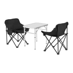 3 Piece Camping Table and Chair Set Outdoor Folding Aluminum Portable Picnic Furniture