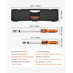 SucceBuy Digital Torque Wrench Set High Accuracy Electronic Torque with Preset Value Buzzer and LED Notification for Automotive