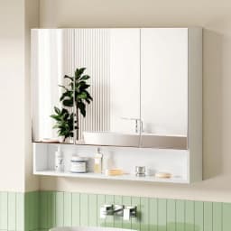 Bathroom Mirror Cabinet Wall Mounted Medicine Storage Cabinet Adjustable Shelves White 900x750mm