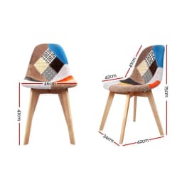 Dining Chairs Set of 2 Fabric Retro Style Shell Side Chairs with Wooden Legs for Dining Room Kitchen Living Room