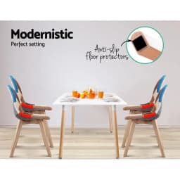 Dining Chairs Set of 2 Fabric Retro Style Shell Side Chairs with Wooden Legs for Dining Room Kitchen Living Room