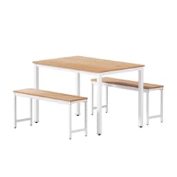 3 Piece Metal Dining Table and Chairs Set for Kitchen and Dining Room Furniture Set