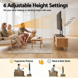 Universal TV Stand for 24 to 86 Inch TVs LED Screen Table Top Desktop Mount Adjustable Height Stable Base Compatible with Most Flat Panel TVs