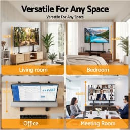 Universal TV Stand for 24 to 86 Inch TVs LED Screen Table Top Desktop Mount Adjustable Height Stable Base Compatible with Most Flat Panel TVs