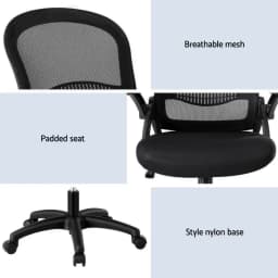 Ergonomic Mesh Office Chair Mid Back Computer Desk Chair for Home Study Gaming Comfort Adjustable Swivel Seat Breathable Support