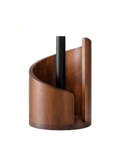 1 PC Portable Wooden Roll Paper Storage Rack Desktop Toilet Paper Holder Storage Organizer Box Natural Color Home And Office