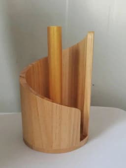 1 PC Portable Wooden Roll Paper Storage Rack Desktop Toilet Paper Holder Storage Organizer Box Natural Color Home And Office