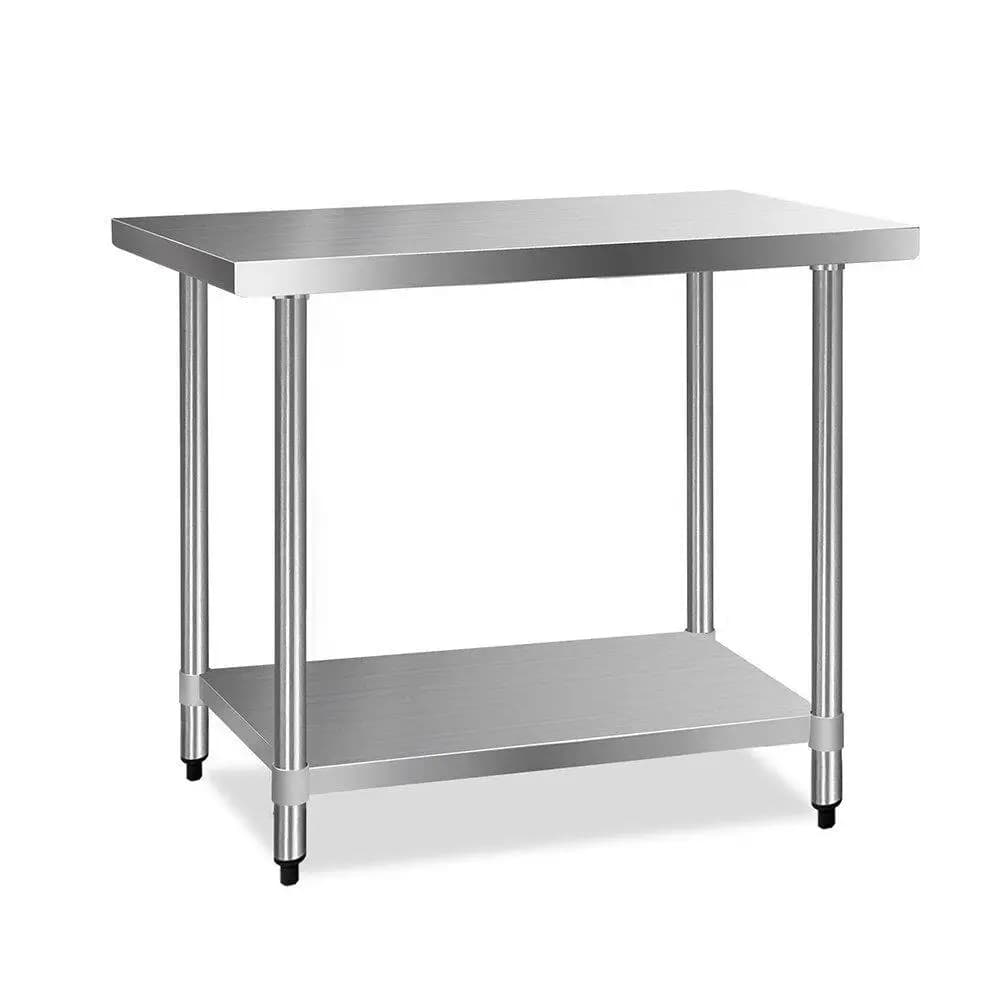 1219x610mm Stainless Steel Kitchen Work Bench 430 Grade Heavy Duty Prep Table