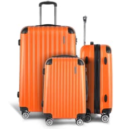 3 Piece Hard Shell Spinner Luggage Set with TSA Lock Orange Carry On Suitcases 20 24 28 Inch