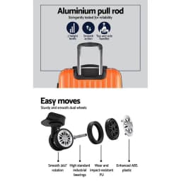 3 Piece Hard Shell Spinner Luggage Set with TSA Lock Orange Carry On Suitcases 20 24 28 Inch