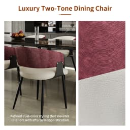 Upholstered Dining Chairs Microfiber Leather Dining Room Chairs Cushioned Back Wide Seat Padded Kitchen Restaurant Chairs