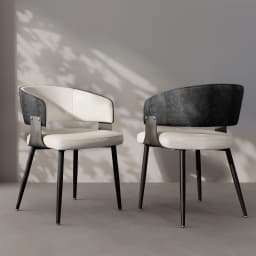 Upholstered Dining Chairs Microfiber Leather Dining Room Chairs Cushioned Back Wide Seat Padded Kitchen Restaurant Chairs