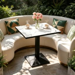 Rectangular Dining Table Bistro Tulip Design with Larger Pedestal Base for 2-4 People for Kitchen Living Room Bistro Restaurant