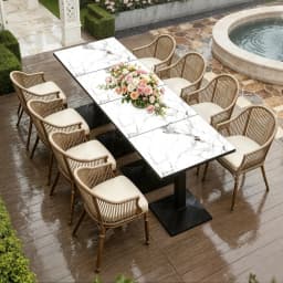 Rectangular Dining Table Bistro Tulip Design with Larger Pedestal Base for 2-4 People for Kitchen Living Room Bistro Restaurant