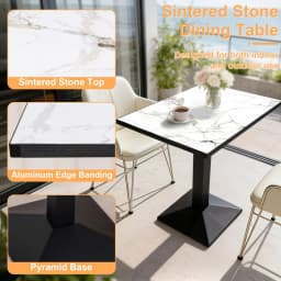 Rectangular Dining Table Bistro Tulip Design with Larger Pedestal Base for 2-4 People for Kitchen Living Room Bistro Restaurant